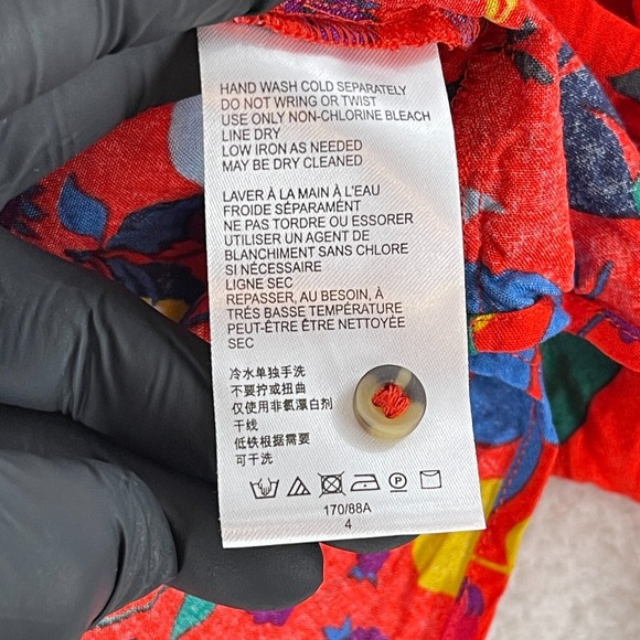 Maeve Blithe Button-Up Fruit Novelty Shirt Womens Size 4 Red Long Sleeve - Picture 11 of 16